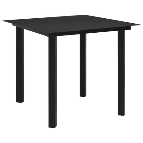 Vidaxl tuintafel 80x80x74 cm staal en glas zwart