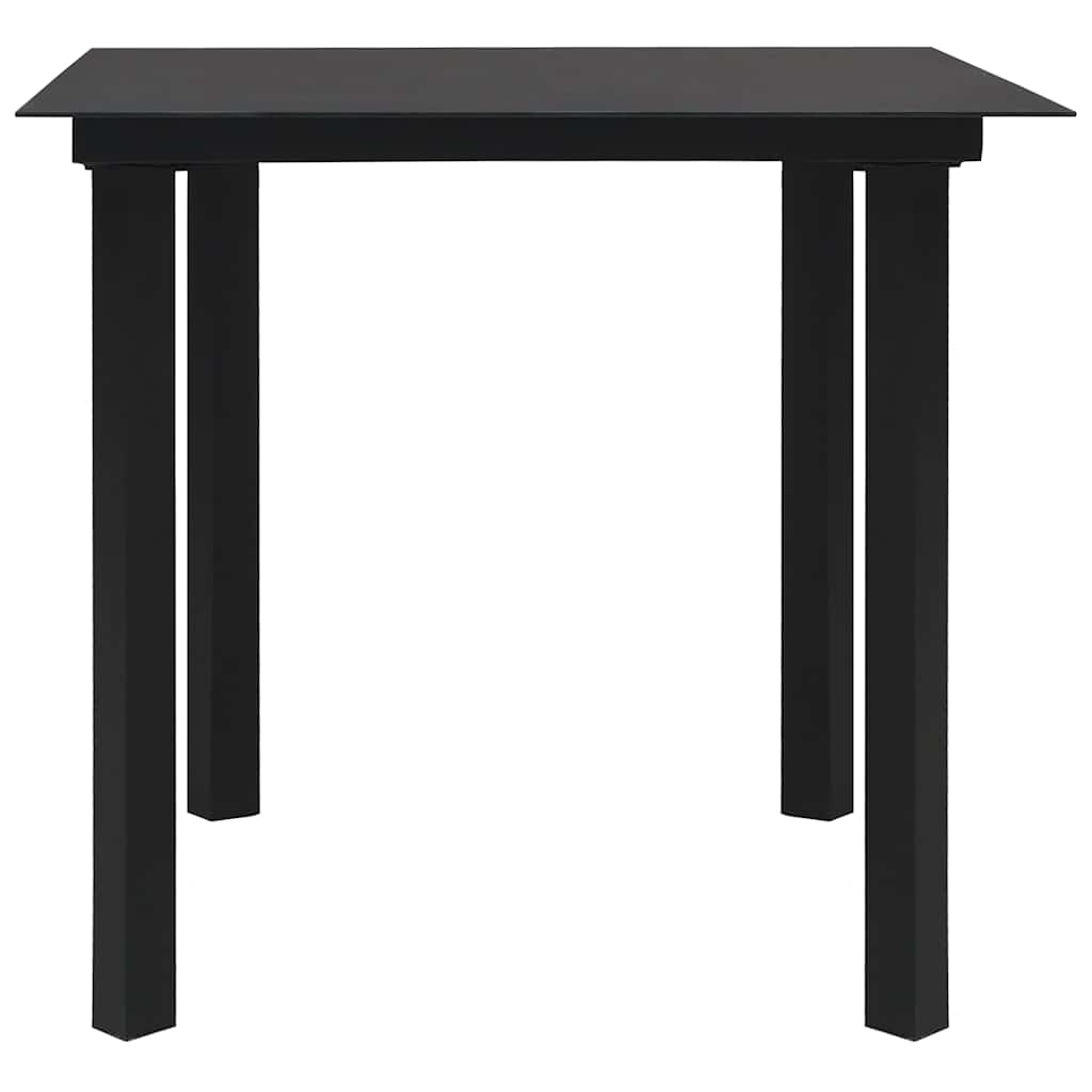 Vidaxl tuintafel 80x80x74 cm staal en glas zwart