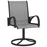 Vidaxl tuinstoelen draaibaar 2 st textileen en staal grijs