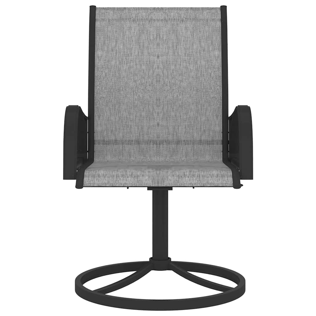 Vidaxl tuinstoelen draaibaar 2 st textileen en staal grijs