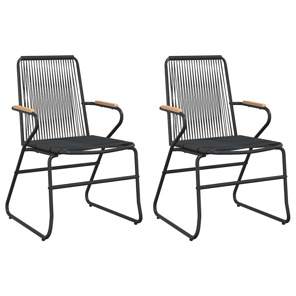 Vidaxl tuinstoelen 2 st 58x59x85,5 cm pvc-rattan zwart