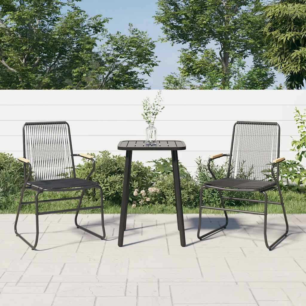 Vidaxl tuinstoelen 2 st 58x59x85,5 cm pvc-rattan zwart
