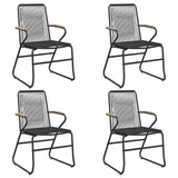 Vidaxl tuinstoelen 4 st 58x59x85,5 cm pvc-rattan zwart