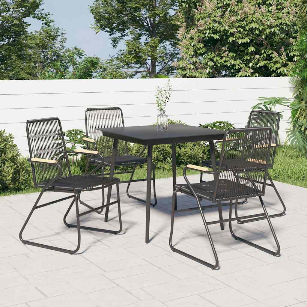 Vidaxl tuinstoelen 4 st 58x59x85,5 cm pvc-rattan zwart