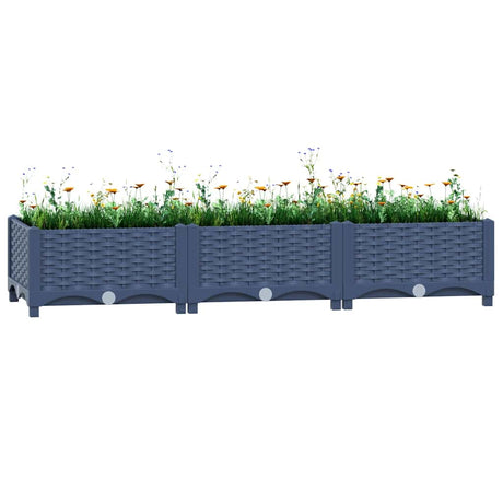 Vidaxl plantenbak verhoogd 120x40x23 cm polypropyleen