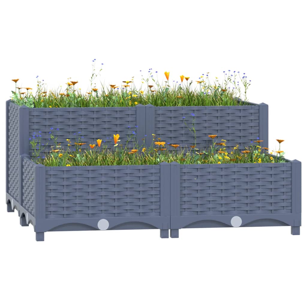 Vidaxl Planter elevado 80x80x38 cm de polipropileno