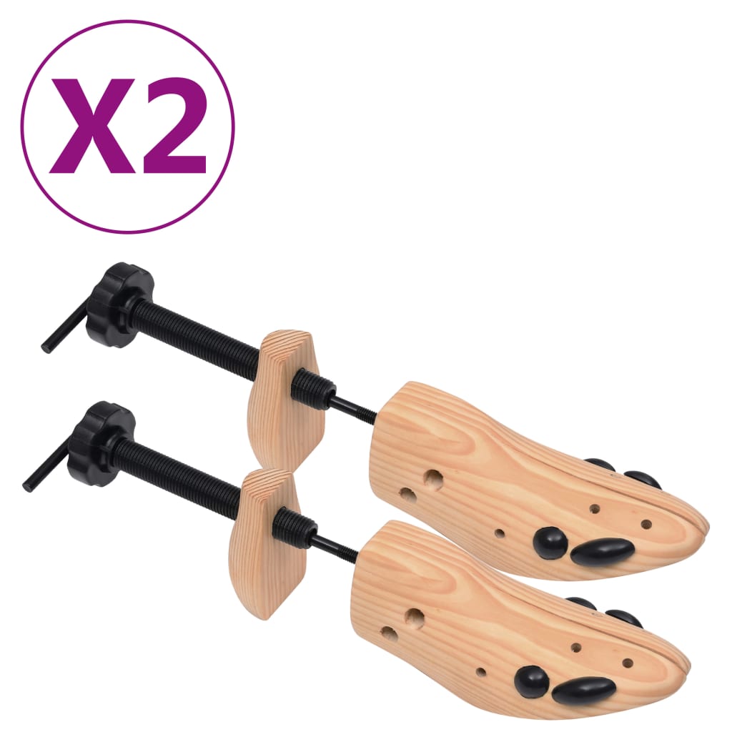 Vidaxl Shoe Spanners 2 pairs of size 36-40 Solid pine