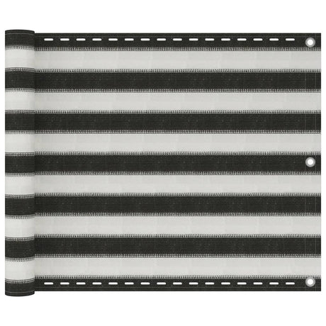 Vidaxl balkonscherm 75x300 cm hdpe antracietkleurig en wit