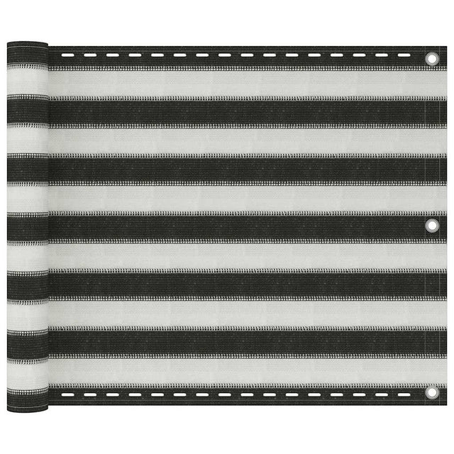 Vidaxl balkonscherm 75x500 cm hdpe antracietkleurig en wit
