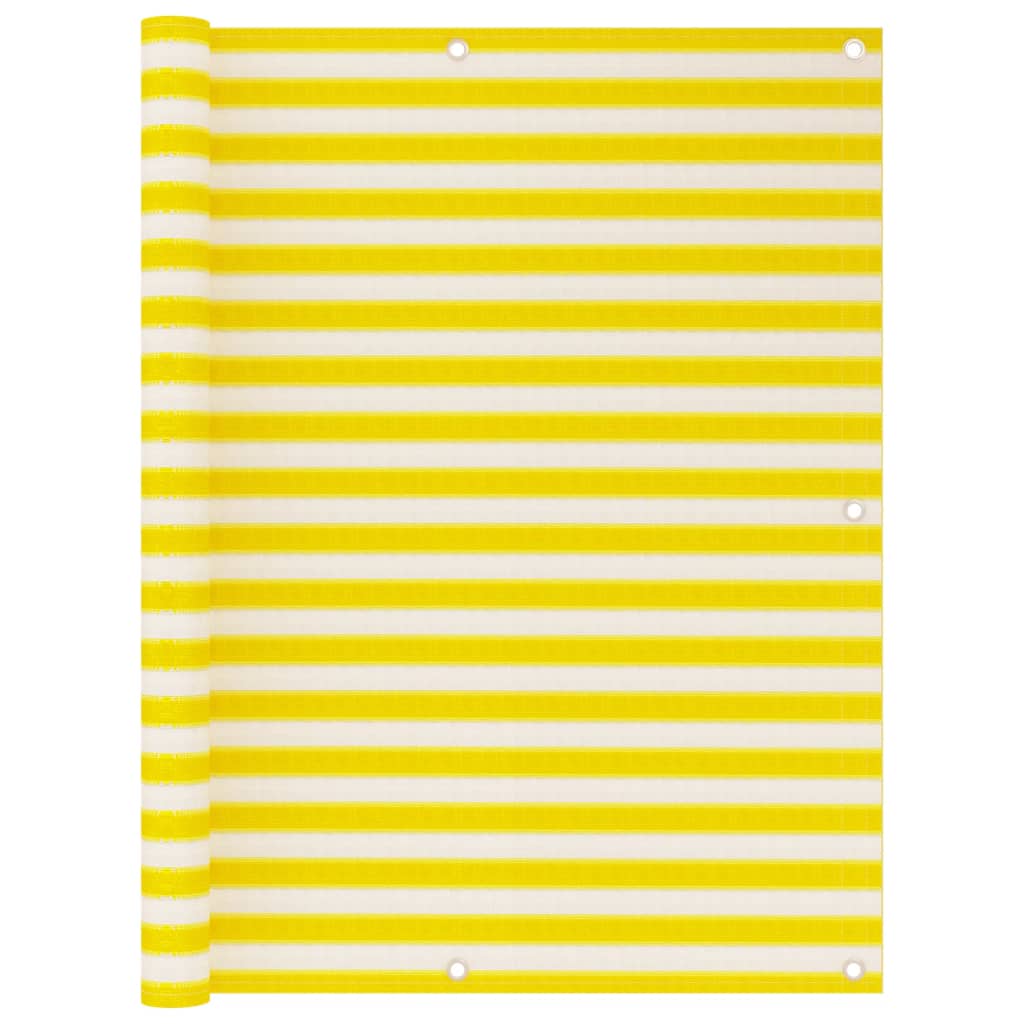 Écran de balcon Vidaxl 120x500 cm HDPE jaune et blanc