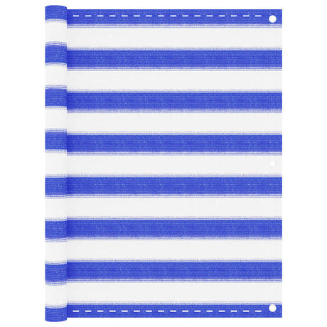Vidaxl balkonscherm 90x300 cm hdpe blauw en wit