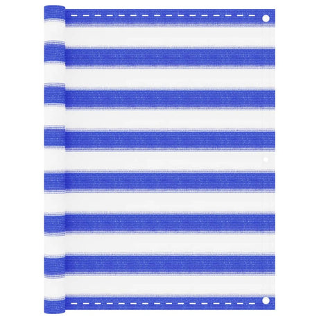 Vidaxl balkonscherm 90x400 cm hdpe blauw en wit