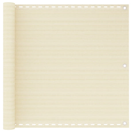 Vidaxl balkonscherm 90x400 cm hdpe crèmekleurig