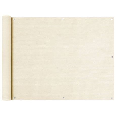 Vidaxl balkonscherm 90x500 cm hdpe crèmekleurig