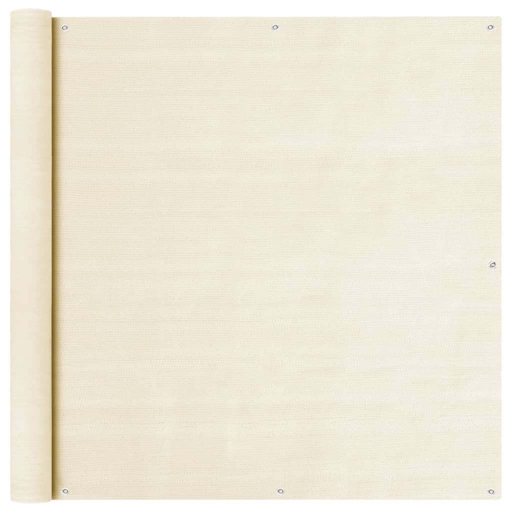 Vidaxl balkonscherm 120x300 cm hdpe crèmekleurig