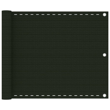Vidaxl balkonscherm 75x600 cm hdpe donkergroen