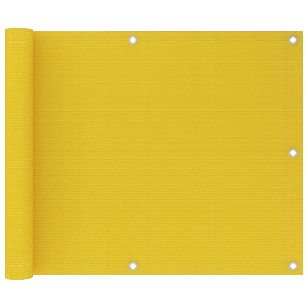 Écran de balcon Vidaxl 75x600 cm jaune HDPE