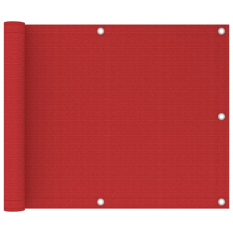 Vidaxl balkonscherm 75x300 cm hdpe rood