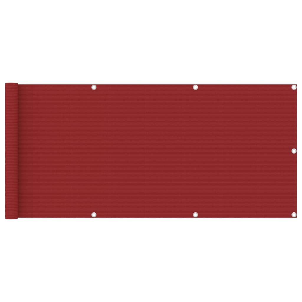 Vidaxl Balkon Bildschirm 75x400 cm HDPE -Rot