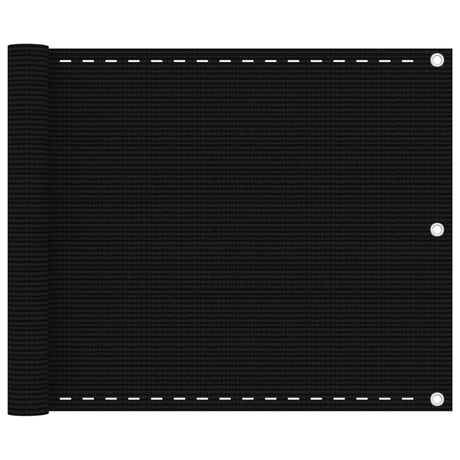 Vidaxl balkonscherm 75x500 cm hdpe zwart