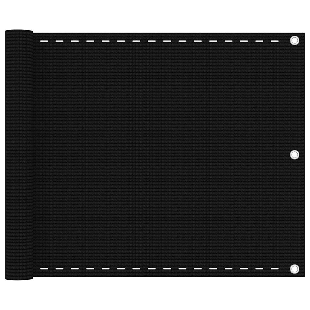 Vidaxl balkonscherm 75x600 cm hdpe zwart