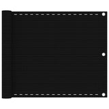Vidaxl balkonscherm 75x600 cm hdpe zwart