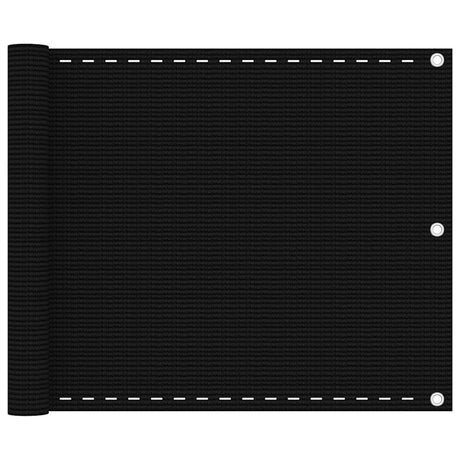 Vidaxl balkonscherm 75x600 cm hdpe zwart