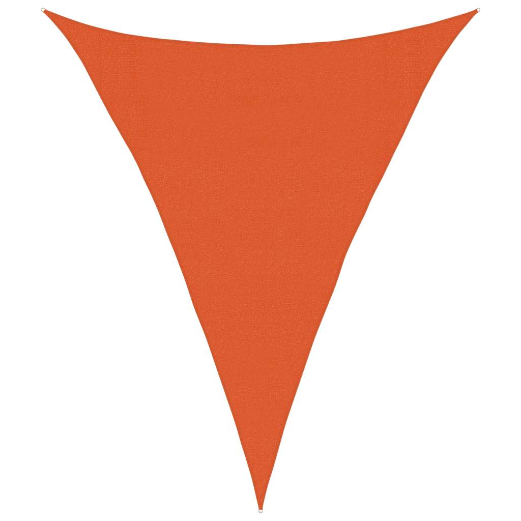 Vidaxl zonnezeil 160 g m² driehoekig 3x4x4 m hdpe oranje