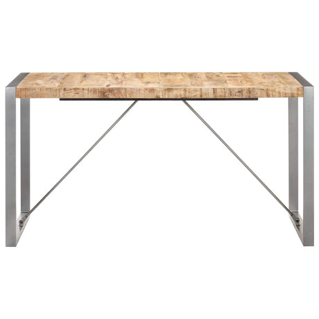 Vidaxl eettafel 140x70x75 cm massief ruw mangohout