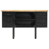 Vidaxl dressoir 110x30x65 cm massief ruw mangohout en staal