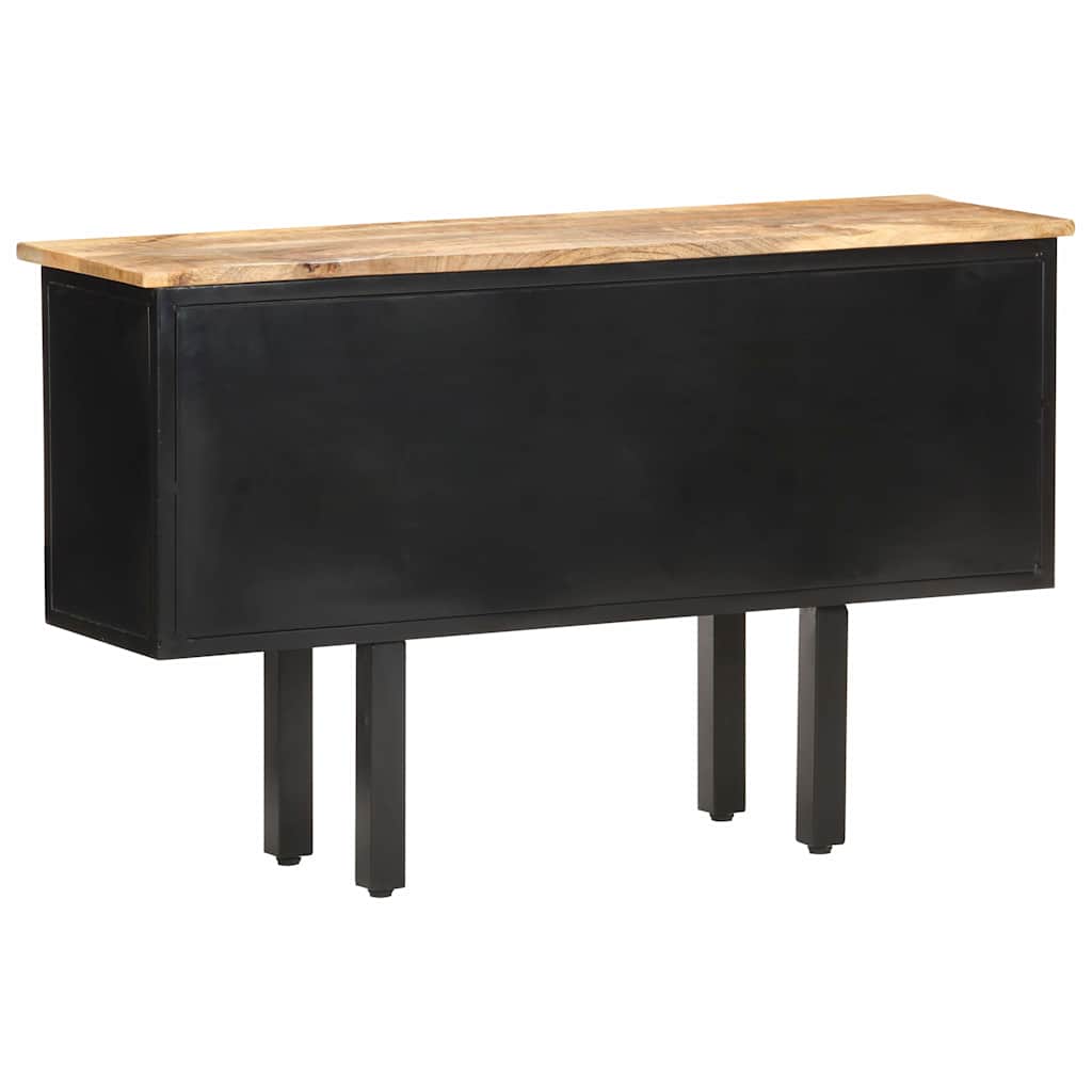 Vidaxl dressoir 110x30x65 cm massief ruw mangohout en staal