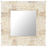 Vidaxl Mirror 50x50 cm Festes Mangoholz weiß