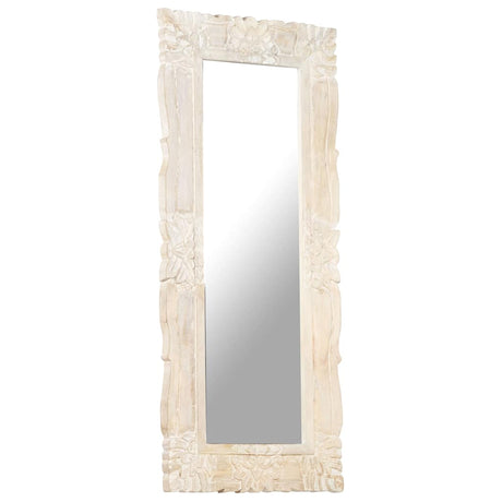 Vidaxl spiegel 110x50 cm massief mangohout wit