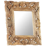 Vidaxl Mirror Hand -Cut 50x50 cm Solid mango drewniany brąz