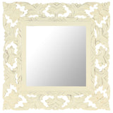 Vidaxl Mirror Hand -Cut 50x50 cm Mango Solid Wood White