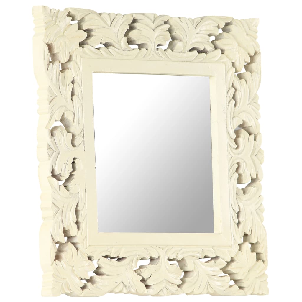 Vidaxl Mirror Hand -Cut 50x50 cm Mango Solid Wood White