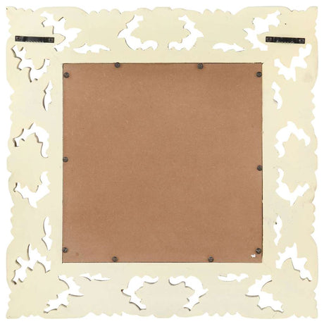 Vidaxl spiegel handgesneden 50x50 cm massief mangohout wit