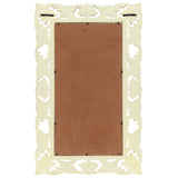 Vidaxl spiegel handgesneden 80x50 cm massief mangohout wit