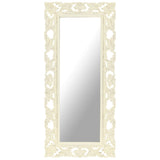 Vidaxl Mirror Hand -cort 110x50 cm de madera de mango sólida blanca