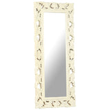 Vidaxl Mirror Hand -cort 110x50 cm de madera de mango sólida blanca