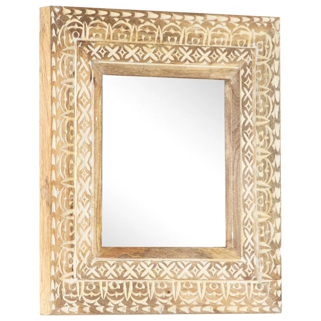 Vidaxl Mirror Hand -cut 50x50x2.6 cm Legno di mango solido