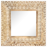 Vidaxl Mirror Hand -cort 50x50x2.6 cm de madera de mango sólida