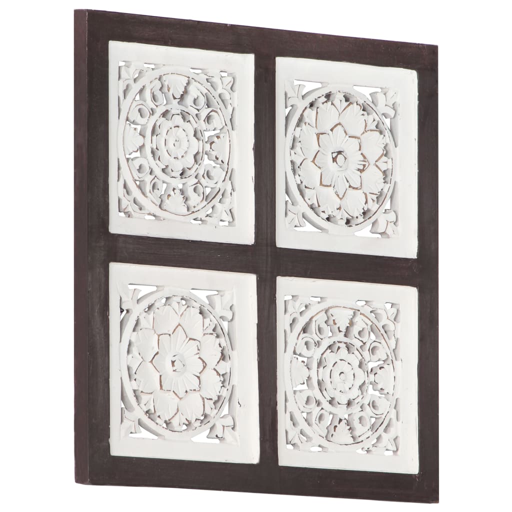 Panneau mural Vidaxl Hand-40x40x1,5 cm MDF marron et blanc