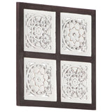 Panel de pared Vidaxl Hand -cort 40x40x1.5 cm MDF marrón y blanco