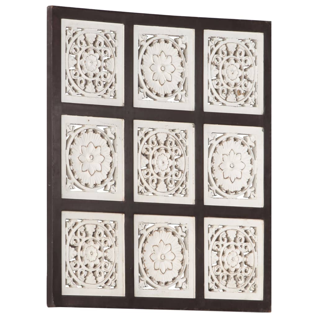 Panel de pared Vidaxl Hand -cort 60x60x1.5 cm Mdf marrón y blanco