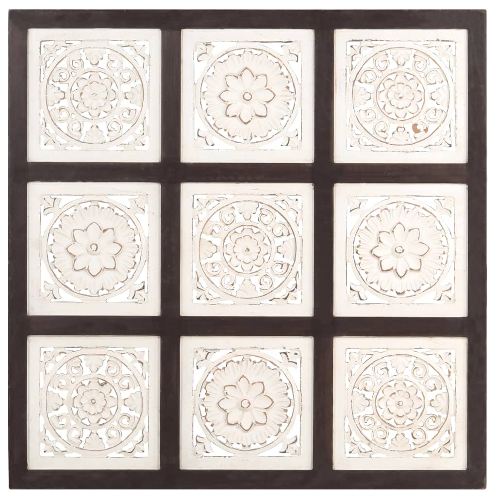 Panel de pared Vidaxl Hand -cort 60x60x1.5 cm Mdf marrón y blanco