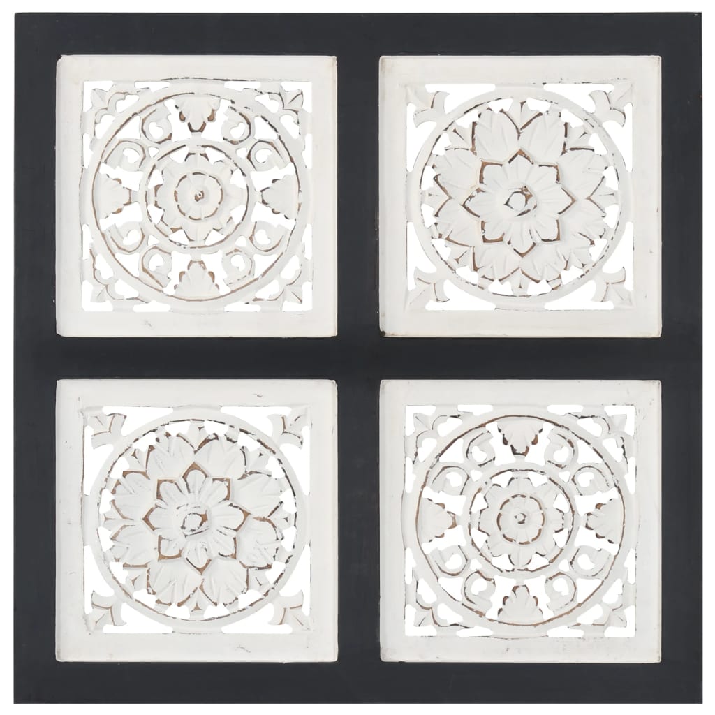 Vidaxl Wall panel Hand -cut 40x40x1.5 cm MDF black and white