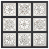 Vidaxl wandpaneel handgesneden 60x60x1,5 cm mdf zwart en wit