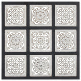 Vidaxl Wall panel Hand -cut 60x60x1.5 cm MDF black and white