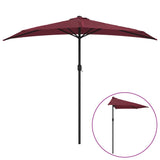 Vidaxl Balcony Parasol Polaire à moitié en aluminium 270x144x222 cm Bordeaux Red